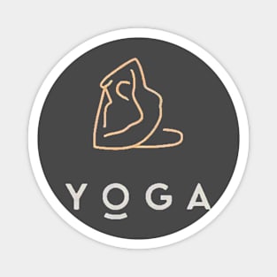 Yoga pose with silver font Magnet
